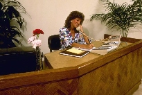 Receptionist on the phone